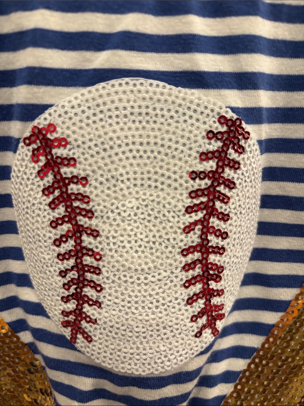 Baseball top cute stripe summer fun med ptp 22 - Picture 3 of 3